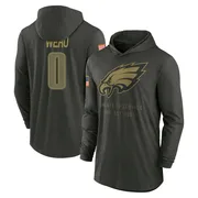 Men's Joshua Weru Philadelphia Eagles Green Forest/ 2025 Salute to Service Sideline Lightweight Hooded Pullover Long Sleeve T-Sh