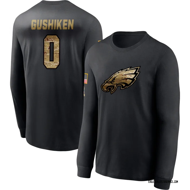 Men's Kapena Gushiken Philadelphia Eagles Black 2020 Salute To Service Sideline Performance Long Sleeve T-Shirt