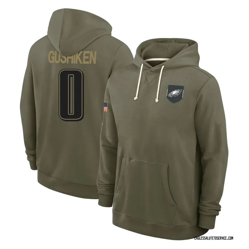 Men's Kapena Gushiken Philadelphia Eagles Olive 2025 Salute to Service Hoodie