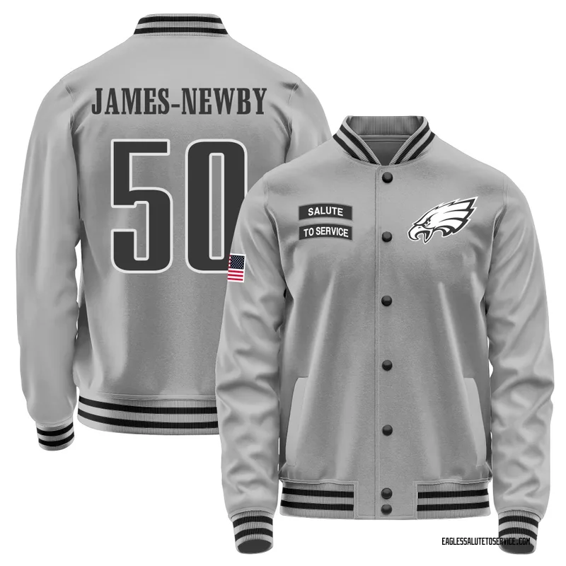 Men's Keyshawn James-Newby Philadelphia Eagles Gray Salute to Service Performance Jacket