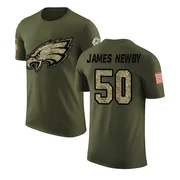 Men's Keyshawn James-Newby Philadelphia Eagles Legend Olive Salute to Service T-Shirt