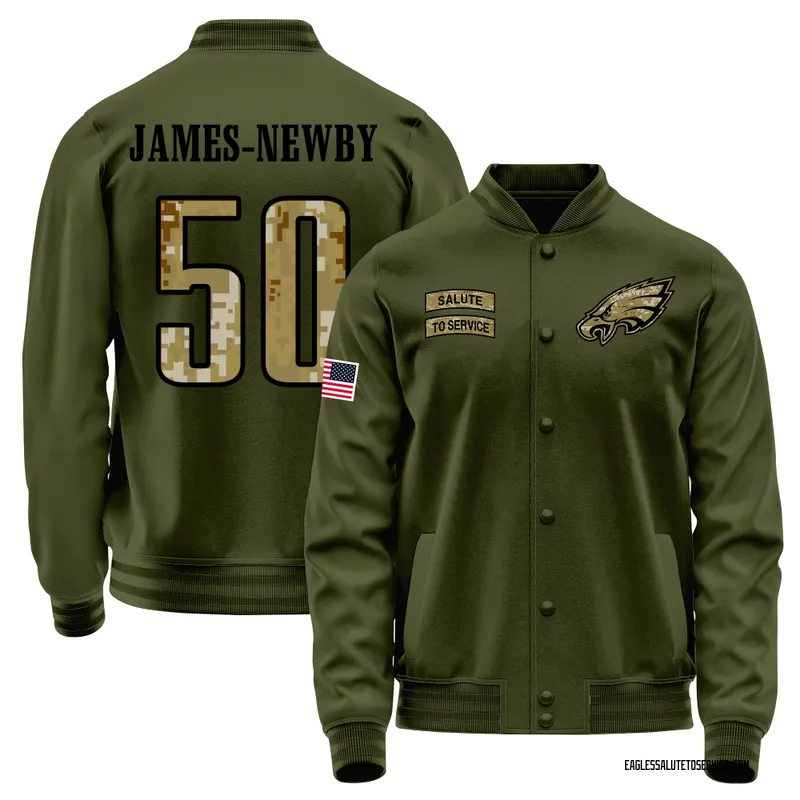 Men's Keyshawn James-Newby Philadelphia Eagles Olive Salute to Service Sideline Performance Jacket