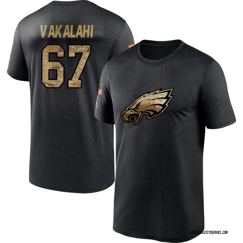 Men's Laekin Vakalahi Philadelphia Eagles Black 2020 Salute To Service Performance T-Shirt