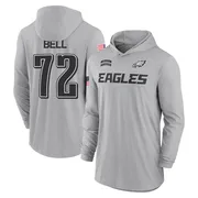 Men's Markel Bell Philadelphia Eagles Gray 2024 Salute to Service Lightweight Performance Long Sleeve Hooded T-Shirt