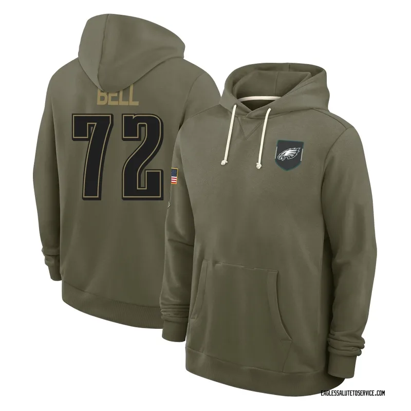 Men's Markel Bell Philadelphia Eagles Olive 2025 Salute to Service Hoodie