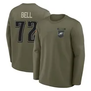 Men's Markel Bell Philadelphia Eagles Olive 2025 Salute to Service Sideline Coaches Long Sleeve T-Shirt
