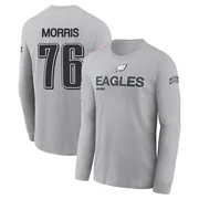 Men's Micah Morris Philadelphia Eagles Gray 2024 Salute to Service Long Sleeve T-Shirt