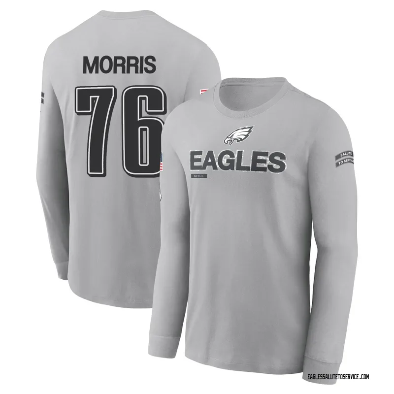 Men's Micah Morris Philadelphia Eagles Gray 2024 Salute to Service Long Sleeve T-Shirt