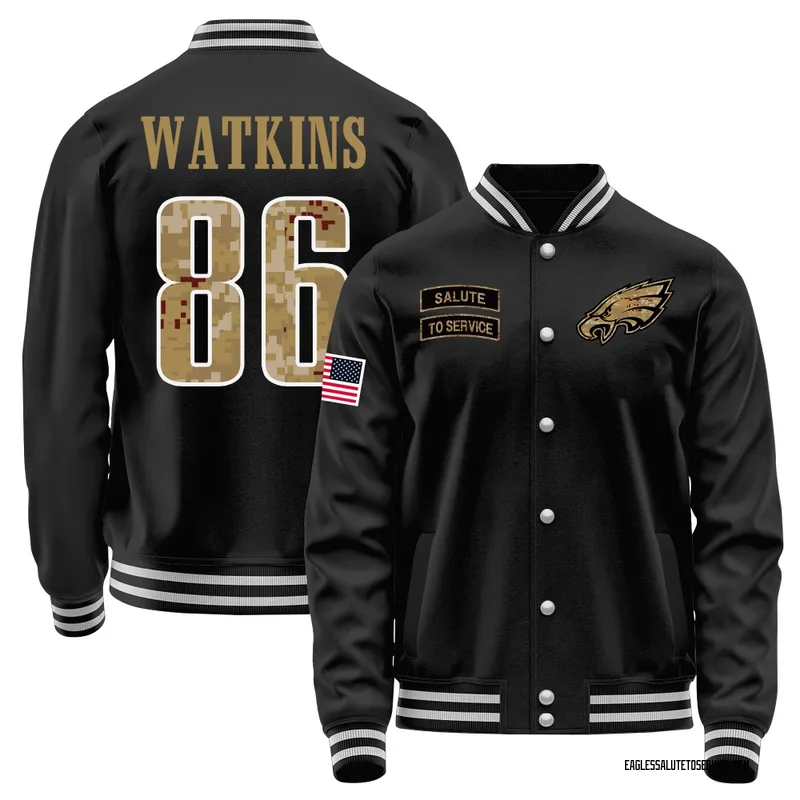 Men's Quez Watkins Philadelphia Eagles Black Salute to Service Sideline Performance Jacket