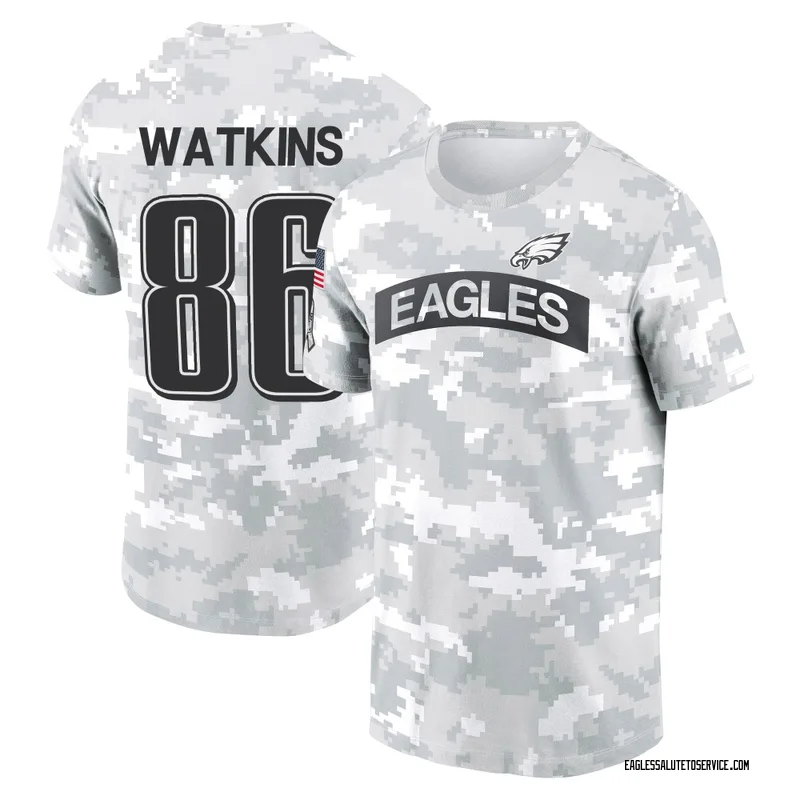 Men's Quez Watkins Philadelphia Eagles Camo Arctic 2024 Salute to Service Performance T-Shirt