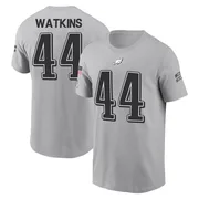 Men's Quez Watkins Philadelphia Eagles Gray 2024 Salute to Service Name & Number T-Shirt