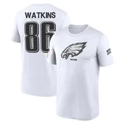 Men's Quez Watkins Philadelphia Eagles Legend White 2024 Salute to Service Performance T-Shirt