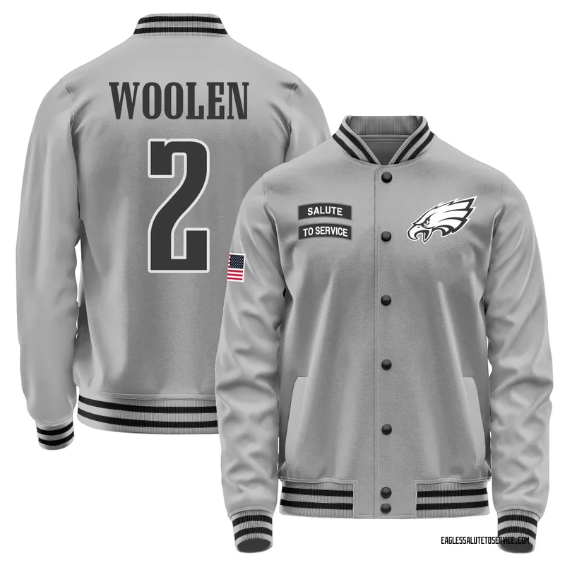 Men's Riq Woolen Philadelphia Eagles Gray Salute to Service Performance Jacket