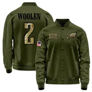 Men's Riq Woolen Philadelphia Eagles Olive Salute to Service Sideline Performance Jacket