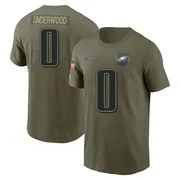 Men's Rocco Underwood Philadelphia Eagles Olive 2025 Salute to Service Name & Number T-Shirt