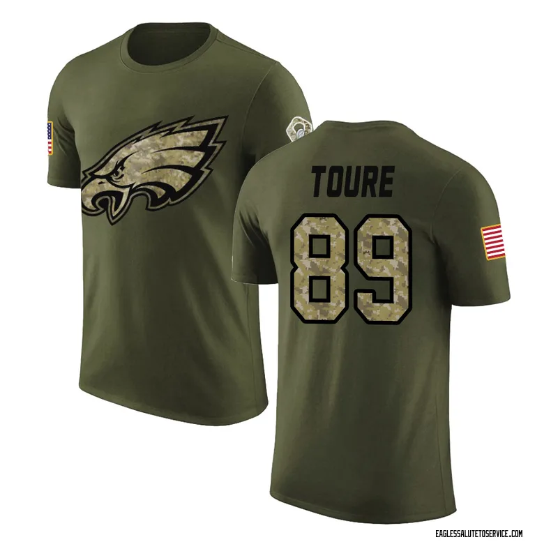 Men's Samori Toure Philadelphia Eagles Legend Olive Salute to Service T-Shirt