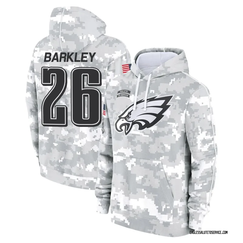 Men's Saquon Barkley Philadelphia Eagles Camo Arctic 2024 Salute to Service Club Fleece Pullover Hoodie