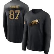 Men's Stone Smartt Philadelphia Eagles Black 2020 Salute To Service Sideline Performance Long Sleeve T-Shirt