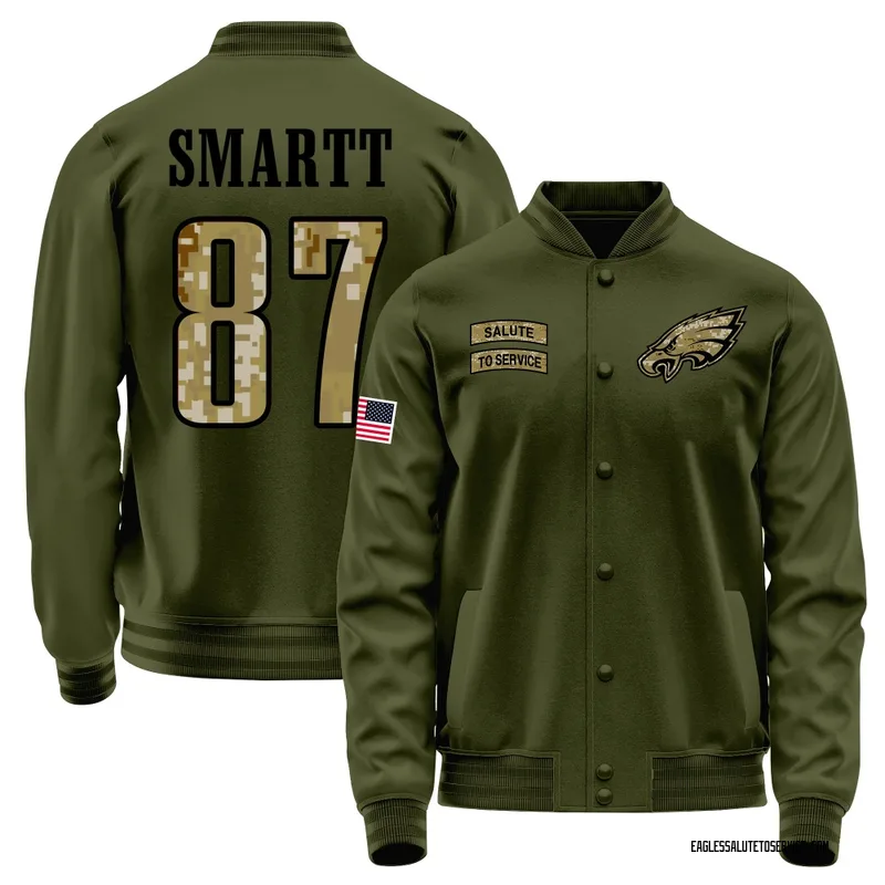 Men's Stone Smartt Philadelphia Eagles Olive Salute to Service Sideline Performance Jacket