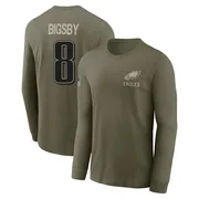 Men's Tank Bigsby Philadelphia Eagles Olive 2025 Salute to Service Sideline Long Sleeve T-Shirt