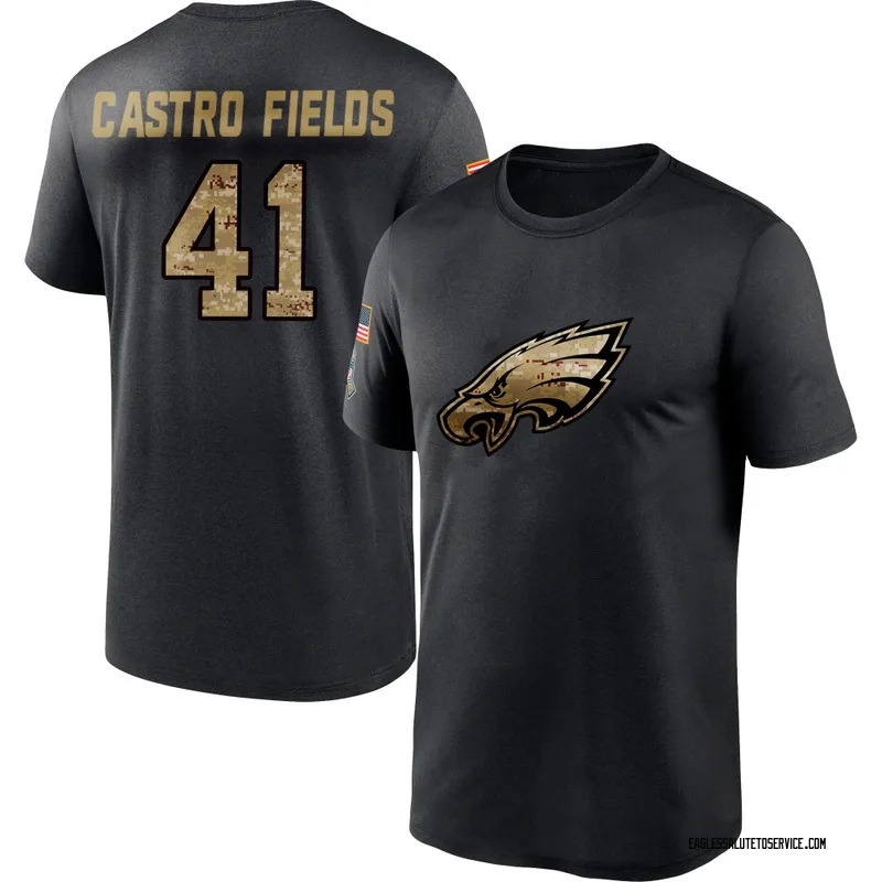 Men's Tariq Castro-Fields Philadelphia Eagles Black 2020 Salute To Service Performance T-Shirt