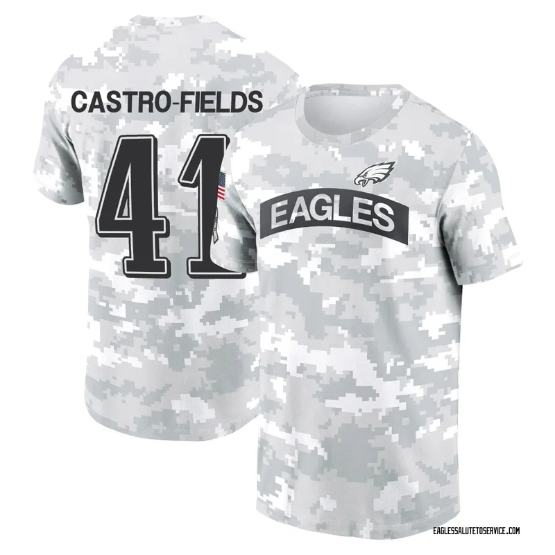 Men's Tariq Castro-Fields Philadelphia Eagles Camo Arctic 2024 Salute to Service Performance T-Shirt