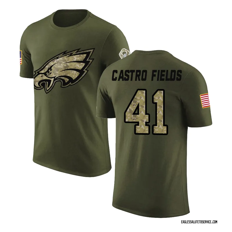 Men's Tariq Castro-Fields Philadelphia Eagles Legend Olive Salute to Service T-Shirt