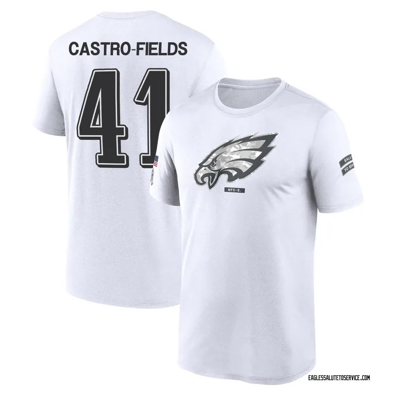 Men's Tariq Castro-Fields Philadelphia Eagles Legend White 2024 Salute to Service Performance T-Shirt