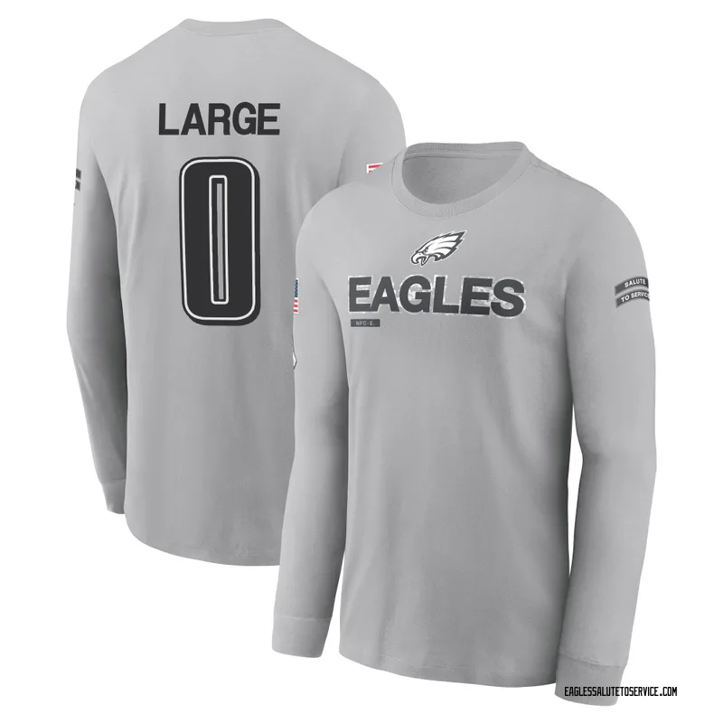 Men's Tucker Large Philadelphia Eagles Gray 2024 Salute to Service Long Sleeve T-Shirt