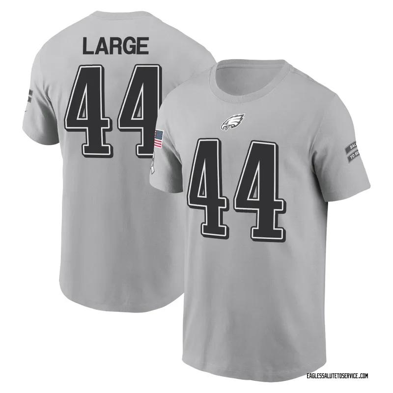 Men's Tucker Large Philadelphia Eagles Gray 2024 Salute to Service Name & Number T-Shirt
