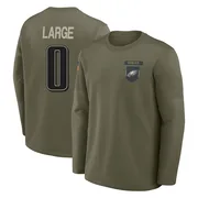 Men's Tucker Large Philadelphia Eagles Olive 2025 Salute to Service Sideline Coaches Long Sleeve T-Shirt