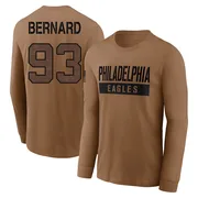 Men's Uar Bernard Philadelphia Eagles Brown 2023 Salute To Service Long Sleeve T-Shirt