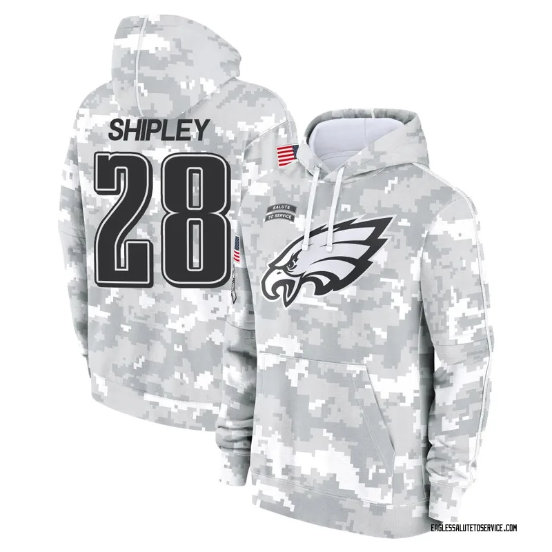Men's Will Shipley Philadelphia Eagles Camo Arctic 2024 Salute to Service Club Fleece Pullover Hoodie