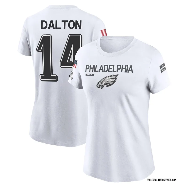 Women's Andy Dalton Philadelphia Eagles Legend White 2024 Salute to Service Performance T-Shirt