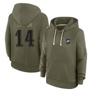 Women's Andy Dalton Philadelphia Eagles Olive 2025 Salute to Service Hoodie