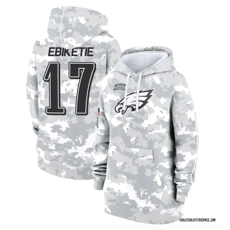 Women's Arnold Ebiketie Philadelphia Eagles Camo Arctic 2024 Salute to Service Club Fleece Pullover Hoodie