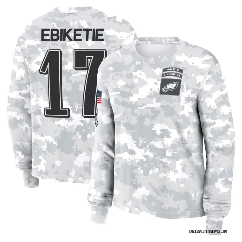 Women's Arnold Ebiketie Philadelphia Eagles Camo Arctic 2024 Salute to Service Long Sleeve T-Shirt