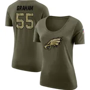 Women's Brandon Graham Philadelphia Eagles Legend Olive Salute to Service Scoop Neck T-Shirt