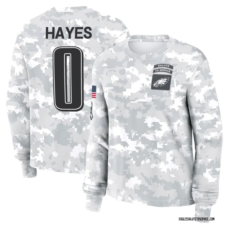 Women's Brandon Hayes Philadelphia Eagles Camo Arctic 2024 Salute to Service Long Sleeve T-Shirt
