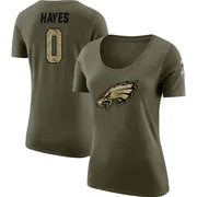 Women's Brandon Hayes Philadelphia Eagles Legend Olive Salute to Service Scoop Neck T-Shirt
