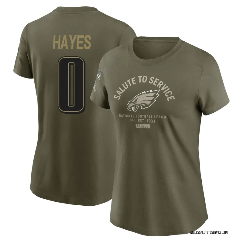 Women's Brandon Hayes Philadelphia Eagles Olive 2025 Salute to Service Sideline T-Shirt
