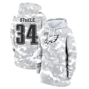 Women's Carson Steele Philadelphia Eagles Camo Arctic 2024 Salute to Service Club Fleece Pullover Hoodie