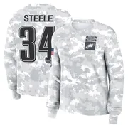Women's Carson Steele Philadelphia Eagles Camo Arctic 2024 Salute to Service Long Sleeve T-Shirt