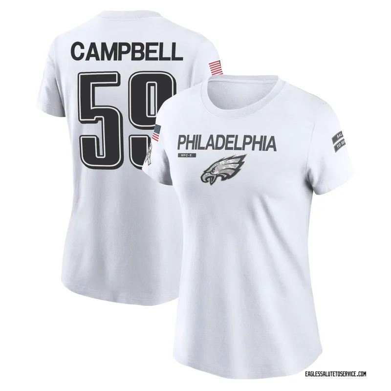 Women's Chance Campbell Philadelphia Eagles Legend White 2024 Salute to Service Performance T-Shirt