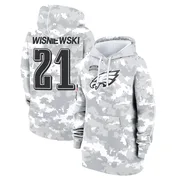 Women's Cole Wisniewski Philadelphia Eagles Camo Arctic 2024 Salute to Service Club Fleece Pullover Hoodie