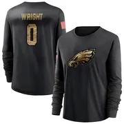 Women's Dae'Quan Wright Philadelphia Eagles Black 2020 Salute To Service Sideline Performance Long Sleeve T-Shirt