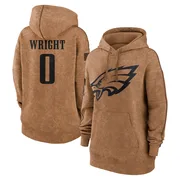 Women's Dae'Quan Wright Philadelphia Eagles Brown 2023 Salute To Service Pullover Hoodie