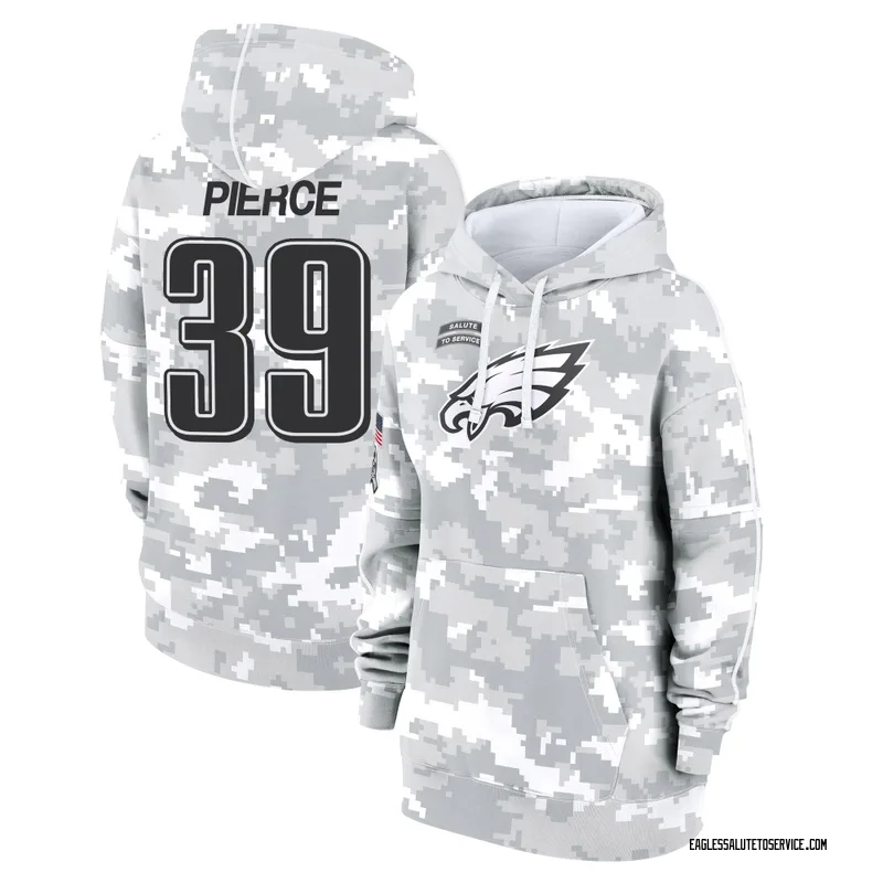 Women's Dameon Pierce Philadelphia Eagles Camo Arctic 2024 Salute to Service Club Fleece Pullover Hoodie