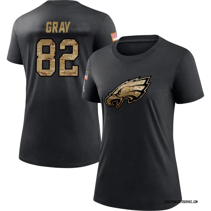 Women's Danny Gray Philadelphia Eagles Black 2020 Salute To Service Performance T-Shirt