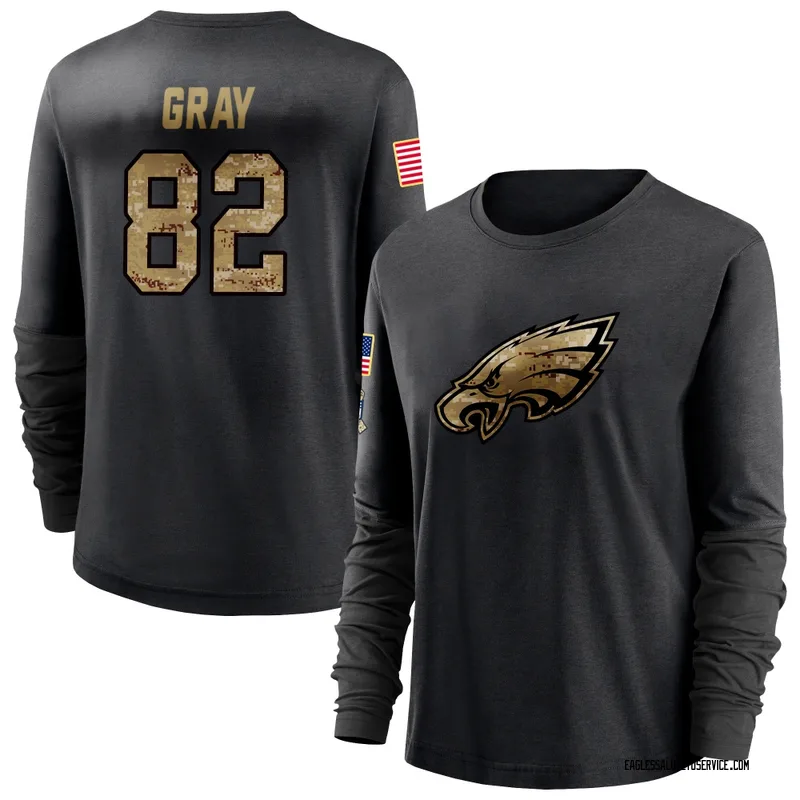 Women's Danny Gray Philadelphia Eagles Black 2020 Salute To Service Sideline Performance Long Sleeve T-Shirt